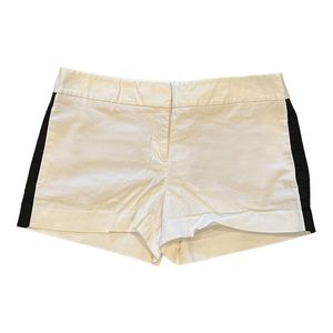 Express White Shorts w/ Black Panel Stripe